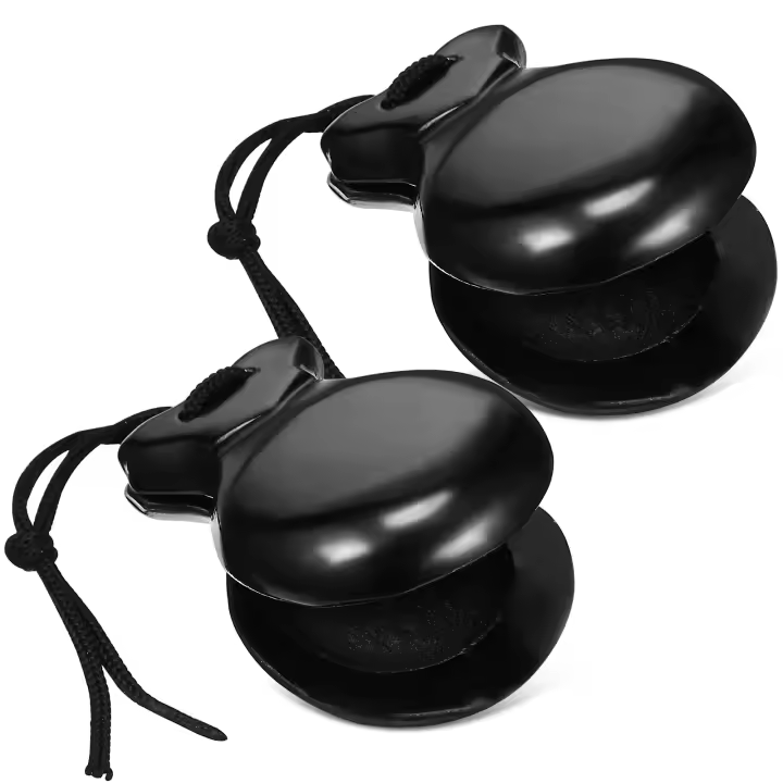 Castañuelas Espanholas De Madera Allegro Para Niños Y Adultos Instrumento Musical De Percusión Negro - 1