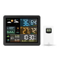 Reloj De Pared Digital Con Estación De Clima Medidor De Temperatura Y Humedad Para Interior Y Exterior Previsión Del Tiempo Indicador De Humedad Y Temperatura - details 9