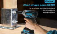 Llave de impacto eléctrica 380N.m, destornillador sin escobillas, 1/2 pulgadas, Compatible con batería Makita de 18V, herramientas eléctricas - details 8