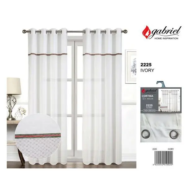 CORTINA SEMIOPACA DE 140x260CM CON 8 ANILLAS - 1