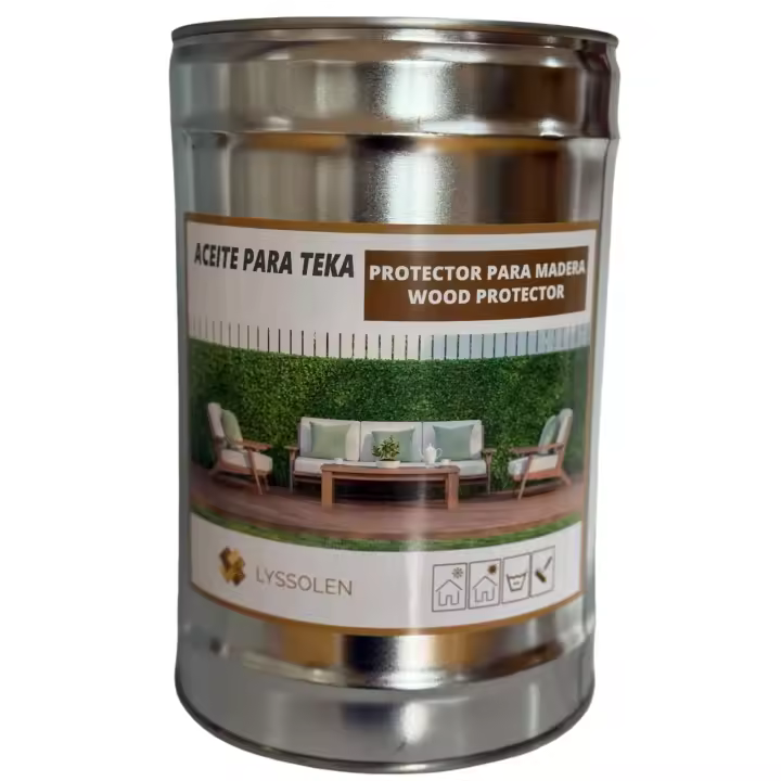 LYSSOLEN - Aceite de Teka para Madera Exterior con Filtro UV - Protección Superior para Muebles de Exterior - Realza el Brillo y la Durabilidad de la Madera - Nutre y Cuida la Madera - 1