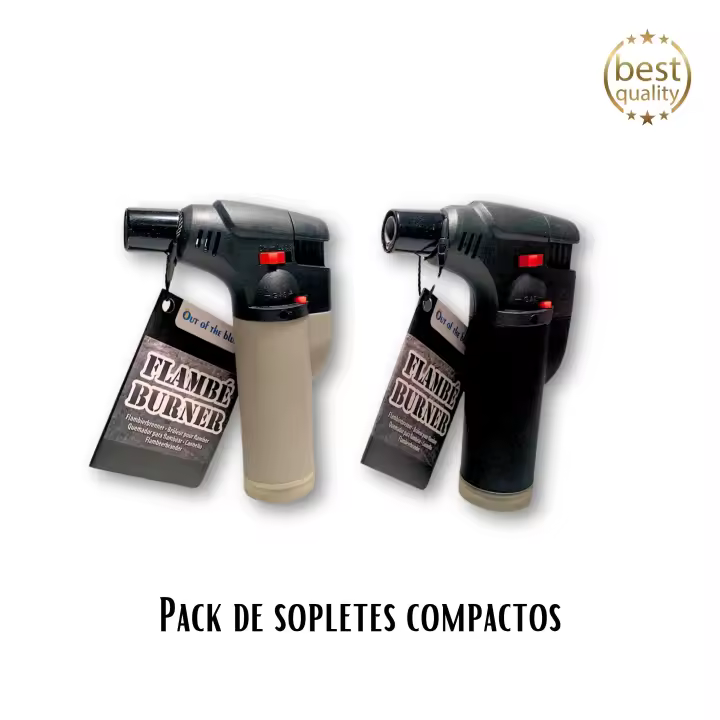 A&M MARBELLA -  Pack de 2 Sopletes de Gas Recargable Profesional 1300°C - Utensilios para Barbacoa - 1