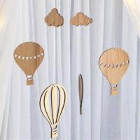 Globo de aire caliente de madera, carillón de viento colgante, adornos de pared, campana de cama de bebé, estilo nórdico, decoración de habitación de niños, accesorios para fotos de guardería - details 1