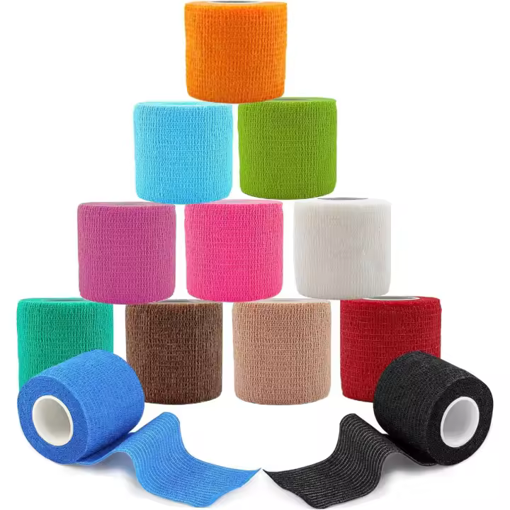 Cinta adhesiva 12 Rollos de 5 cm x 4,5 m. Vendaje Deportivo autoadhesivo para Dedos de muñecasesesportivas E hinchazón. - 1