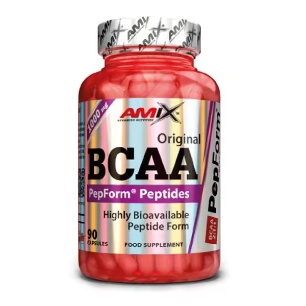 AMIX BCAA Pepform Peptides - Suplemento de BCAA - 90 cápsulas - Mejora la recuperación muscular - Encapsulado - Incrementa la masa muscular - Reduce la fatiga. - 1