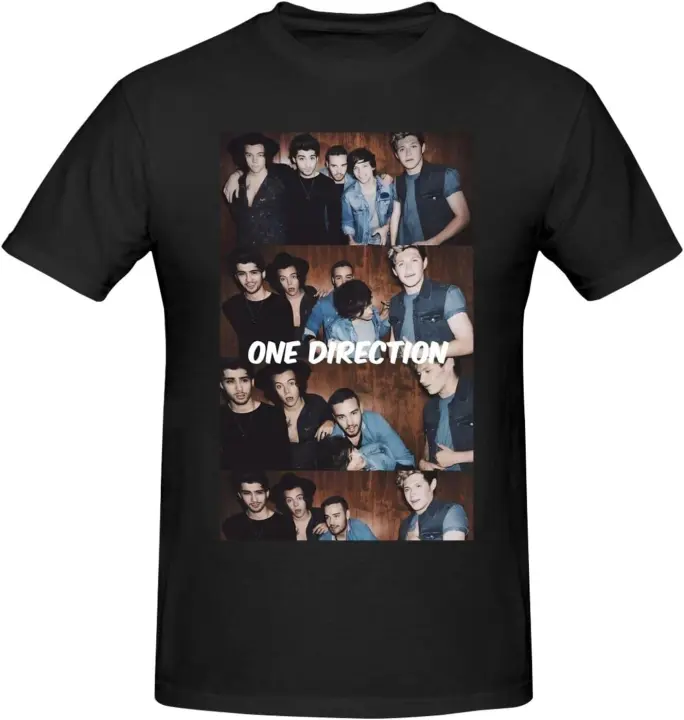 Camiseta con estampado de One Music and Direction para hombre, camisa informal de cuello redondo, Unisex, de manga corta, color negro - 1