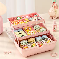 Caja De Almacenamiento Para Accesorios De Pelo Con Manija Organizador Multicapa Para Niñas Bolso De Joyería Multipropósito - details 2