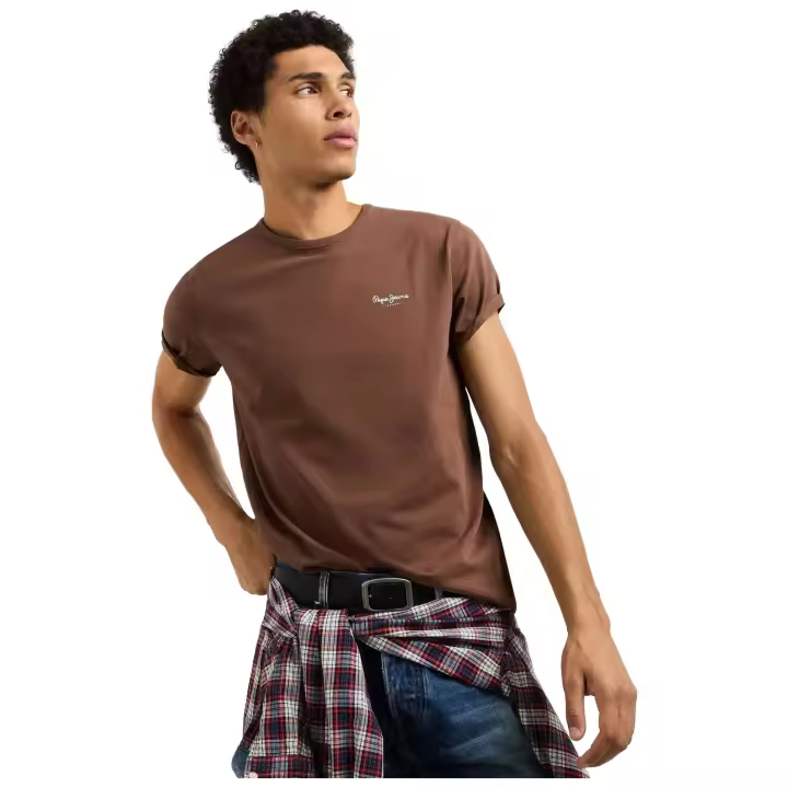 Camiseta De Manga Corta Pepe Jeans modelo Original Basic 3N "Dark Mocca Brown" para Hombre en color Marron - 1