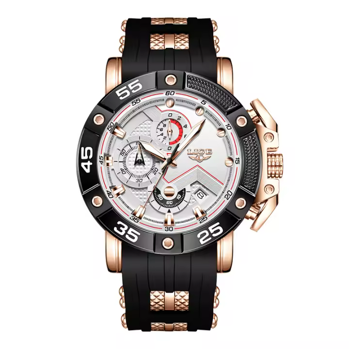 Reloj De Pulsera De Cuarzo TOP LIGE 2025 Para Hombre Lujo Resistente Al Agua Con Luminosidad Y Fecha Correa De Silicona Fashion Casual - 1