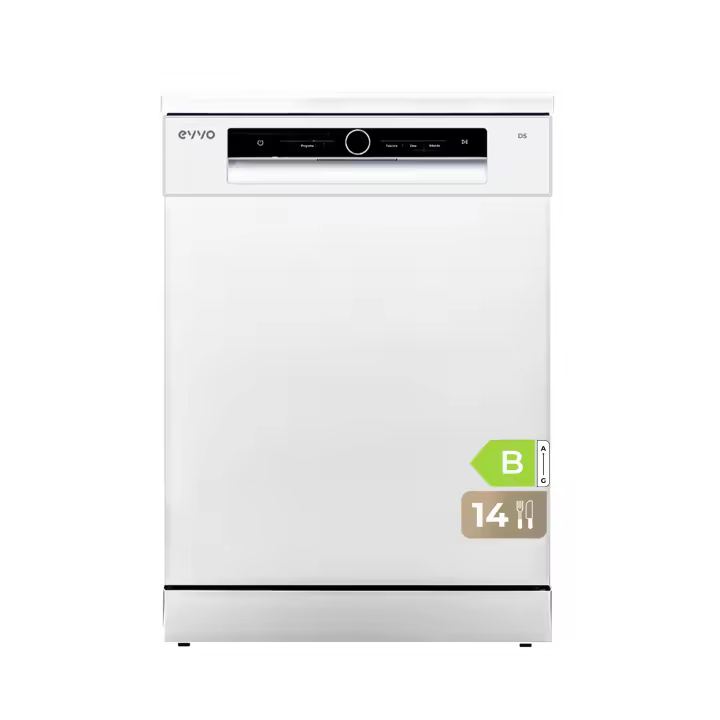 Lavavajillas EVVO D5, 14 Cubiertos, 8 Programas, Clase Energética B, Blanco, Ancho 600 mm - 1