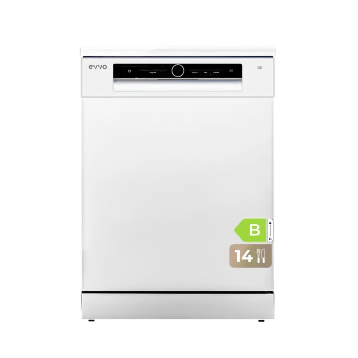 Lavavajillas EVVO D5, 14 Cubiertos, 8 Programas, Clase Energética B, Blanco, Ancho 600 mm - 1