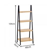 HOGUITA-Estantería Escalera de Bambú 3 y 4 Estantes, Estante de Almacenaje Multifuncional para Baño, Salón y Dormitorio, Estante Escalera para Organizar Espacios en el Hogar, Mueble de Almacenamiento Decorativo y Funcional - details 3