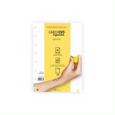 Carchivo Recambio Cuaderno Ingeniox A5 50 Hojas Dots Pergamino - Papel 100 Gr Extraíble - 1