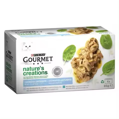 Purina Gourmet Nature's Creation Pack Pescado Del Océano Y Atún Gatos 4 X 85 Gr - 1