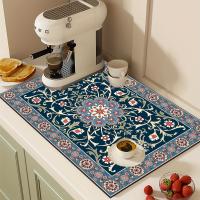 Alfombrilla De Secado De Platos Con Estampado De Café Vintage Antideslizante Absorbente Y Resistente Al Desgaste Para Decoración De La Mesa Y Piso Del Cocina - details 3