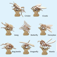 Puzzle De Madera DIY Para Niños Insectos Encantadores Buitres Libélula Mariposa Mantis Kit De Artesanía De Madera Para Jardín De Infantes - details 0