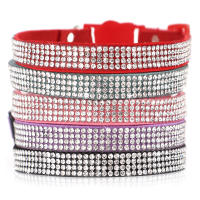 Collar De Gato De Cuero Suave Con Diamantes Bling Y Campana Seguridad Breakaway Ajustable Para Perros Y Gatos XS S Rosa - details 12
