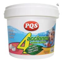 Cloro 4 acciones PQS  sin sulfato de cobre, tabletas de 250g con alto contenido en cloro, disolución lenta, simple y práctico para el mantenimiento de su piscina. - details 0