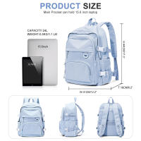 Mochila Ligera Para Chicos Y Chicas 15.6 Pulgadas Para Trabajo Estudio Viaje Impermeable Mochila Casual De Día Para Secundaria - details 1