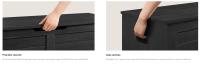 VASAGLE Puff Almacenaje, Banco Almacenaje con 2 Bisagras de Seguridad, Baúl Almacenaje, Banco Zapatero, Estilo de Campo, 40 x 100 x 46 cm, para Pasillo Dormitorio Salón, Greige Brezo/Negro Ébano - details 3