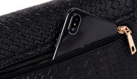 Bolso De Hombro Negro Para Mujer De Cuero PU Color Sólido Bolso Cruzado Mensajero Monedero Mano Bolsos De Moda - details 20