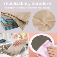 Bayeta de Microfibra 12,24 48 Unidades de Seca Vajillas o Cubertería Paños de Punto Gofrado Ultrasuaves,sin Pelusa Secado Rapido Especial para Cocina 40x40cm - details 1