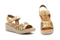 9988 Platino  Hecho en España Sandalias Mujer Piel Platino y blanco Láser Cuña Numeración: 35-41 Marca: JAM Color: Platino sandalia piel con cuña planta de gel cierre de velcro para mayor comodidad ideales para tus dias de verano - details 0