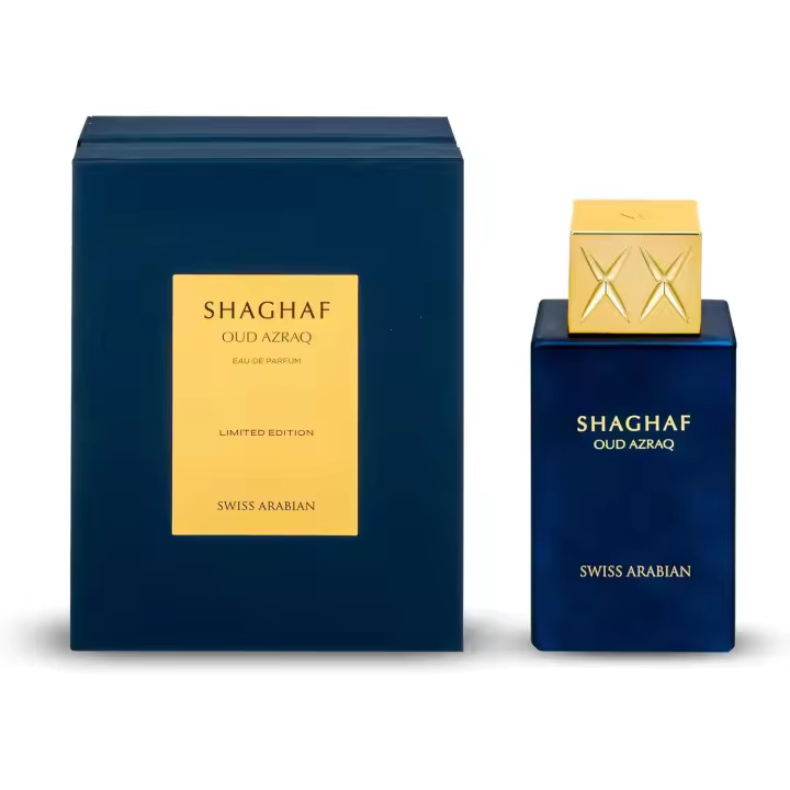 Swiss Arabian Shaghaf Oud Azraq, edición limitada, productos de lujo de Dubái, fragancia en aerosol EDP de larga duración, miel, oud y vainilla, 75 ml - 1