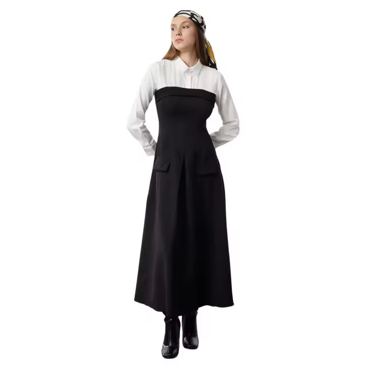Trendyol Black Shirt Collar Detailed Woven Dress Tctaw25Eb00076 - 1