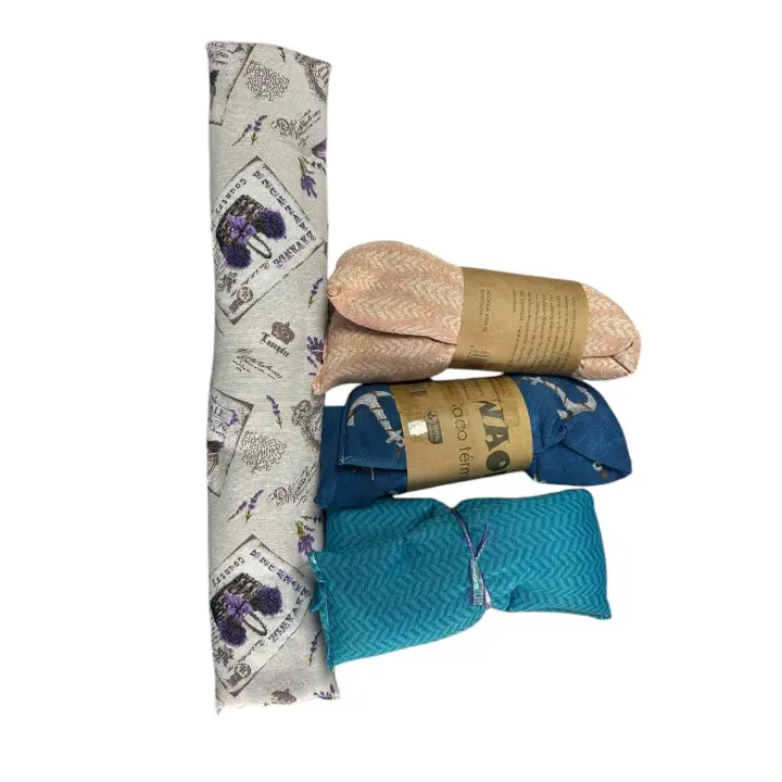 HOGARISIMO Saco de semilla 100%NATURAL  aromatico de lavanda 55*10cm para microonda Disfruta de una sensón de confort y relajación con este saco térmico de semillas, ideal para aliviar dolores musculares, cólicos, estrés y mejorar la circulación.aci - 1