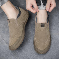 Zapatos De Trabajo Antideslizantes Para Hombre Tenis Casuales De Cuero Slip-on Para Caminar Confort Primavera/Otoño Talla Verdadera - details 0