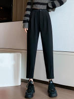 Pantalones De Parche De Lana Gruesa Para Mujer Invierno Cintura Alta Casuales Calientes De Pierna Larga Hasta El Tobillo - details 4