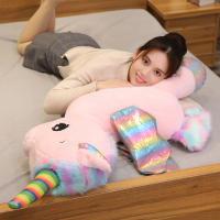 Muñeco De Peluche Suave Y Lindo De Unicornio Con Arcoíris Para Niñas Juguetes De Algodón PP Decoración De Hogar Regalo Con Almohada Rosa Para Niños - details 1