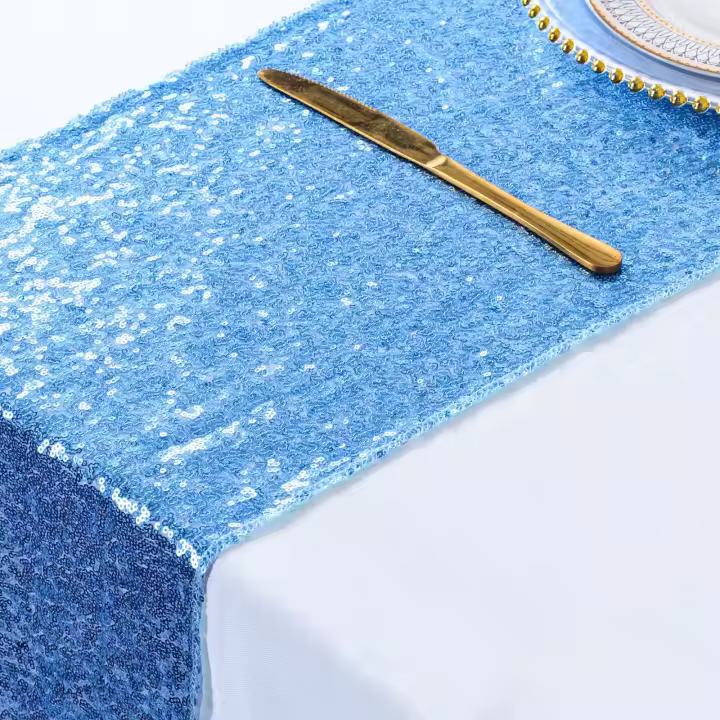 Mantelizquierdo De Lentejuelas Dorado Para Fiestas Y Bodas Linterna De Tela Plateada Para Mesas Largas Medio Otoño - 1