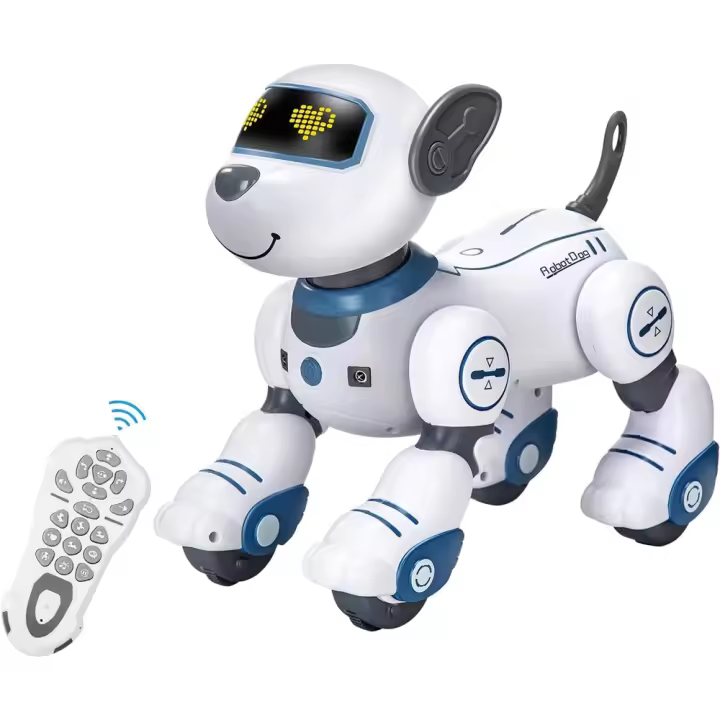 Robot perro de juguete con control remoto. Cachorro robótico programable para niños. Mascota robot inteligente e interactiva. Perro que baila, canta y hace acrobacias. Juguete animal para niños pequeños. Juguetes para niños de 3 a 8 años. Regalo. - 1