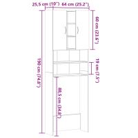 vidaXL Armario de lavadora color roble Sonoma 64x25,5x190 cm - details 6