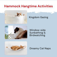 Juego De 3 Piezas De Hamaca Para Gatos Con 2 Postes De Rasguño Muebles Para Mascotas De Interior Soporte De Pared Cama De Percha Para Gatos - details 3