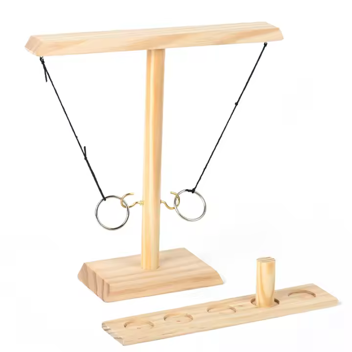 Juego De Tiro De Anillos Para Adultos Juego De Mano Y Anillo Hecho a Mano En Madera Juego De Exterior E Interior Decoración De Patio Juegos De Jardín - 1