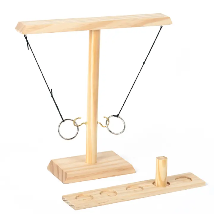 Juego De Tiro De Anillos Para Adultos Juego De Mano Y Anillo Hecho a Mano En Madera Juego De Exterior E Interior Decoración De Patio Juegos De Jardín - 1