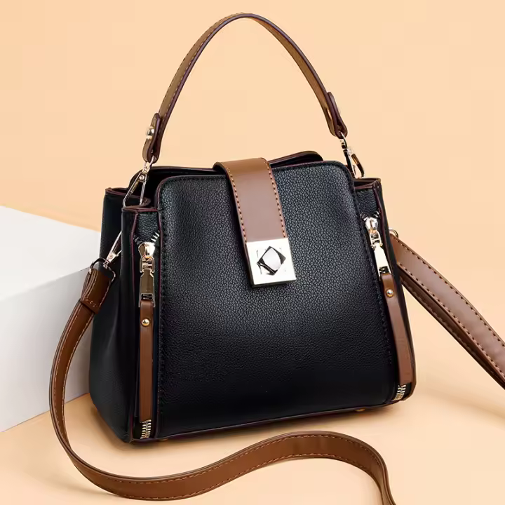 Bolso De Hombro Pequeño Para Mujer Lujo Diseñador PU Cuero Bolso Cruzado De Mujer Estilo Casual Color Sólido Monedero Handbag - 1
