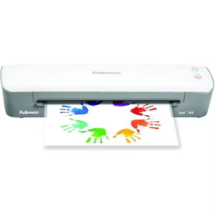 Plastificadora Fellowes Ion A4 4560001/ hasta A4 y 80-125 Micras/ Blanca y Gris - 1