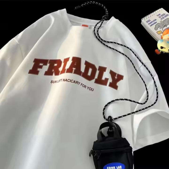 Camiseta De Verano Para Hombre Estampada Coreana Simple Y2K Cuello Redondo Manga Corta Transpirable Ligera Secado Rápido Protección Solar Sostenible Sin Capucha Talla Regular - 1