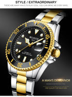 Reloj Mecánico Para Hombre Wlisth Con Calendario Y Vidrio Magnífico Verde Agua Fantasma Acero Inoxidable Resistente Al Agua - details 9