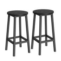 Conjunto de taburetes de bar, juego de 2, sillas redondas para cocina con asientos altos, altura 65 cm, estructura de acero resistente, fácil montaje, estilo industrial - details 19