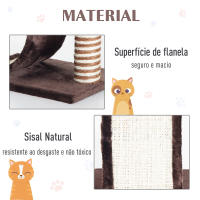PawHut PawHut Árbol Rascador para Gatos tipo Centro de Juegos con Poste de Sisal Natural y Pelota para Jugar y Arañar 35x30x39cm Color Marrón - details 3