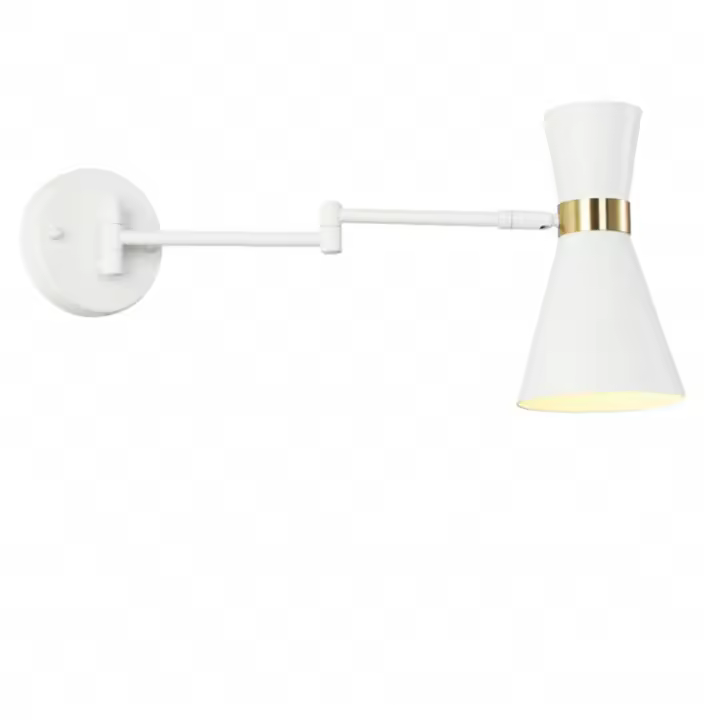 ALPINALUZ Aplique de Pared "SENDA" E27 con Brazo Articulado y Rotación, Metal Blanco, Ideal para Comedor, Cocina o Dormitorio. - 1