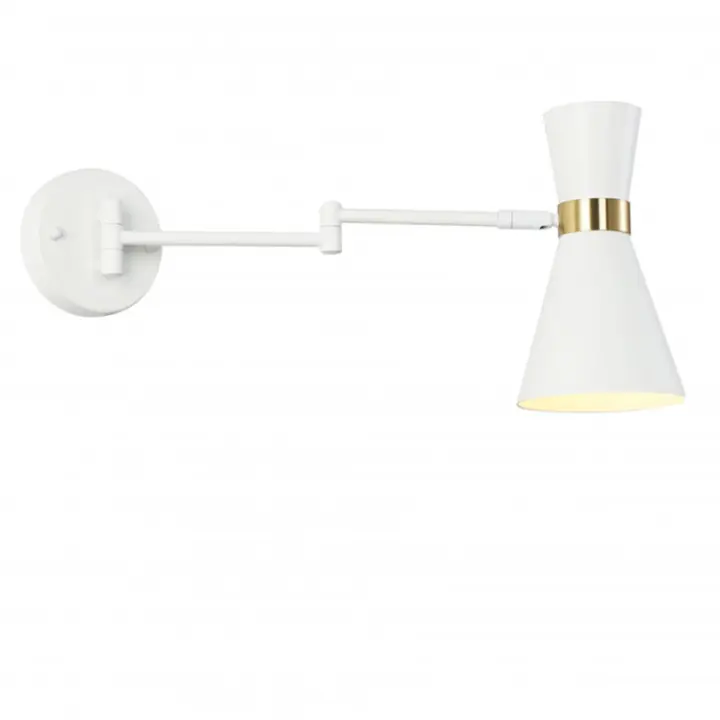 ALPINALUZ Aplique de Pared "SENDA" E27 con Brazo Articulado y Rotación, Metal Blanco, Ideal para Comedor, Cocina o Dormitorio. - 1