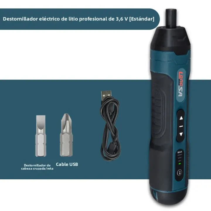Juego De Destornillador Eléctrico Recargable 1300mAh 3.6V Herramienta De Reparación Doméstica Con 4 Niveles De Torque Sin Cable - 1