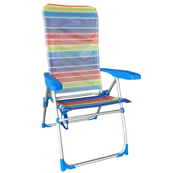 Silla Alta plegable de playa con Cojin estructura de aluminio y tejido Textileno, transpirable y fresco - Maxia Market - 1