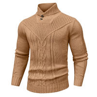 Suéter De Punto Para Hombre Invierno Cuello En V Casual Con Botones Color Sólido Ternura De Lana Suave Estilo Clásico Pullover De Ochenta Y Seis Piezas - details 11